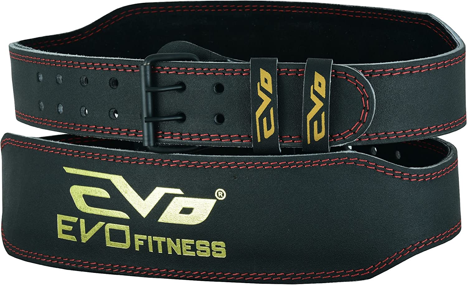 EVO 4" 6" Black PURE LEATHER GYM BELTS - Image 4
