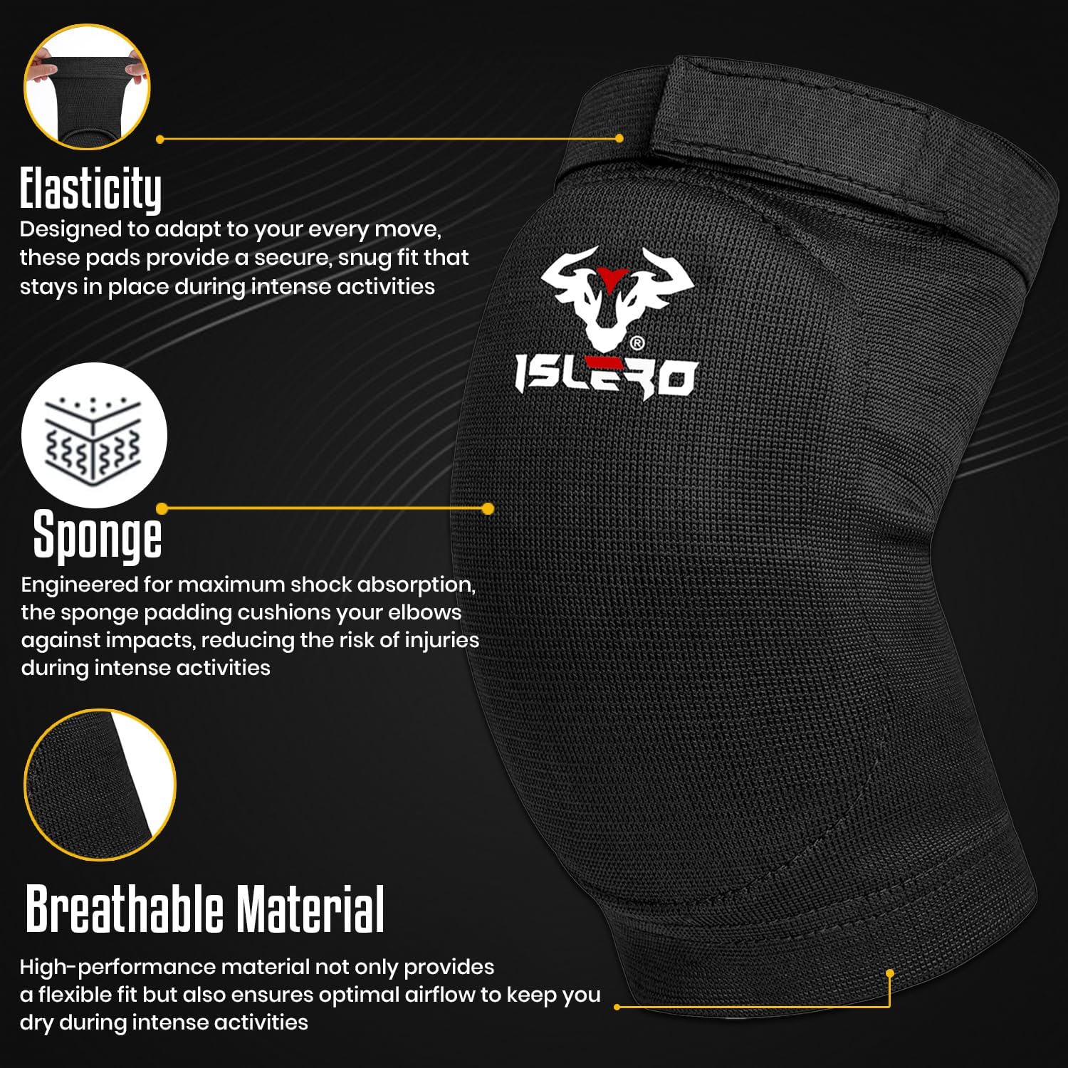 ISLERO Elbow Brace Support Pads - Image 3
