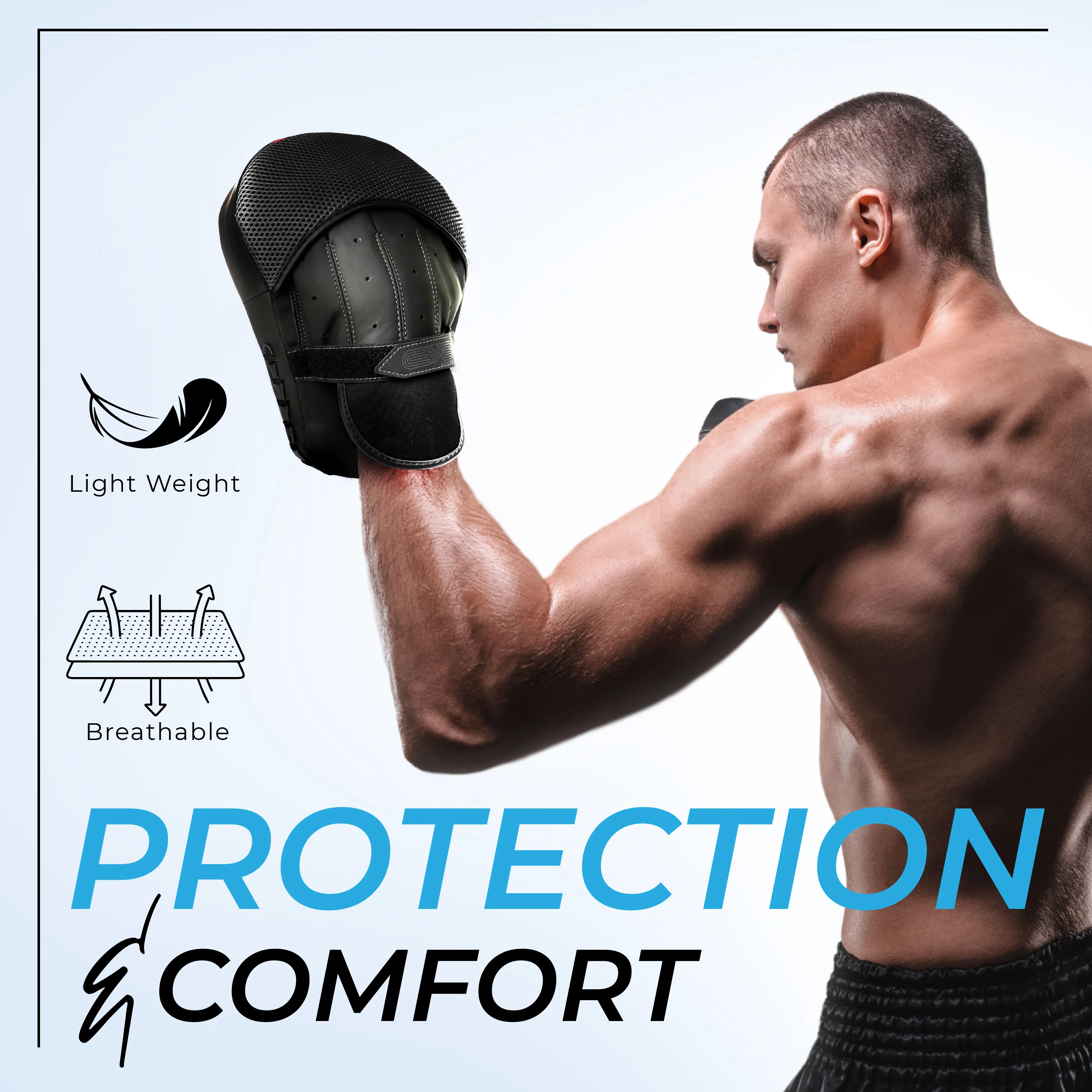 EVO Fitness Black Boxing Gloves and Focus Pads Deal - Image 11