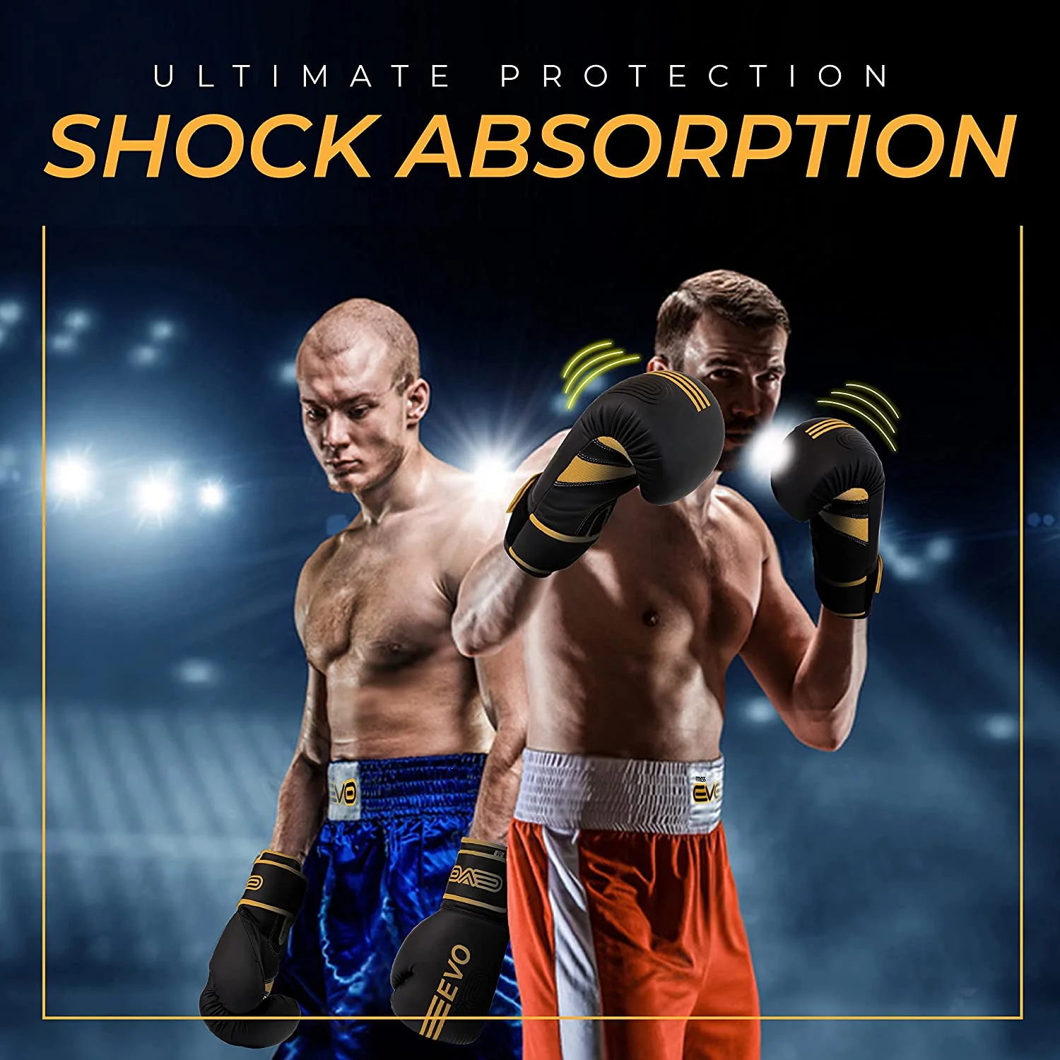 EVO FITNESS PREDATOR SERIES GOLDEN BOXING GLOVES - Image 6