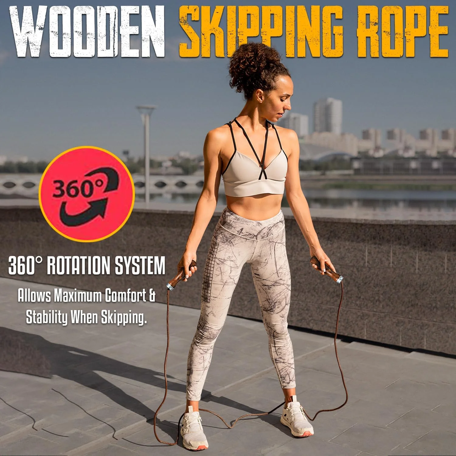 EVO Fitness Leather Skipping Rope (Pure Brown) - Image 7