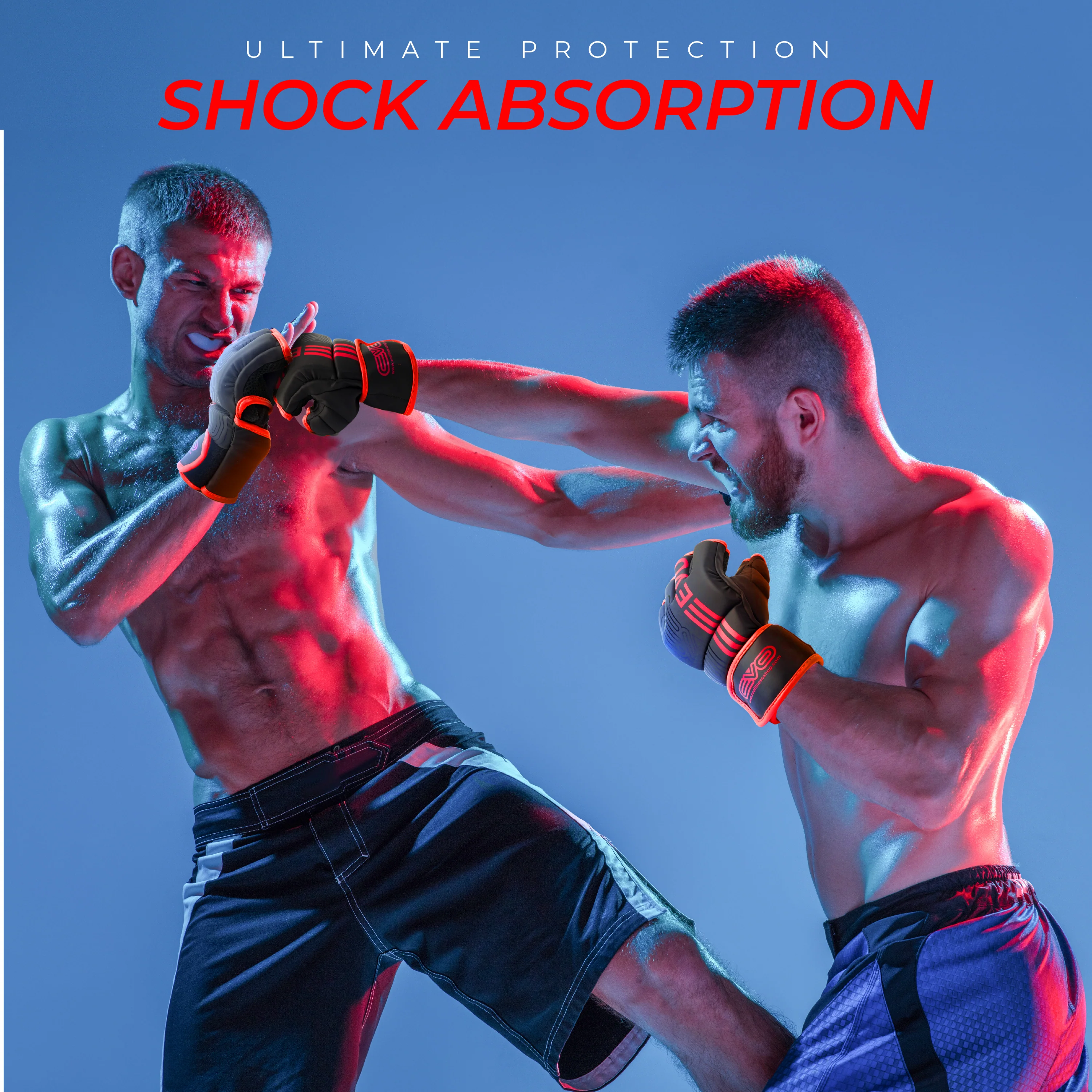 EVO Fitness Matte RED-Black MMA Gloves - Image 7