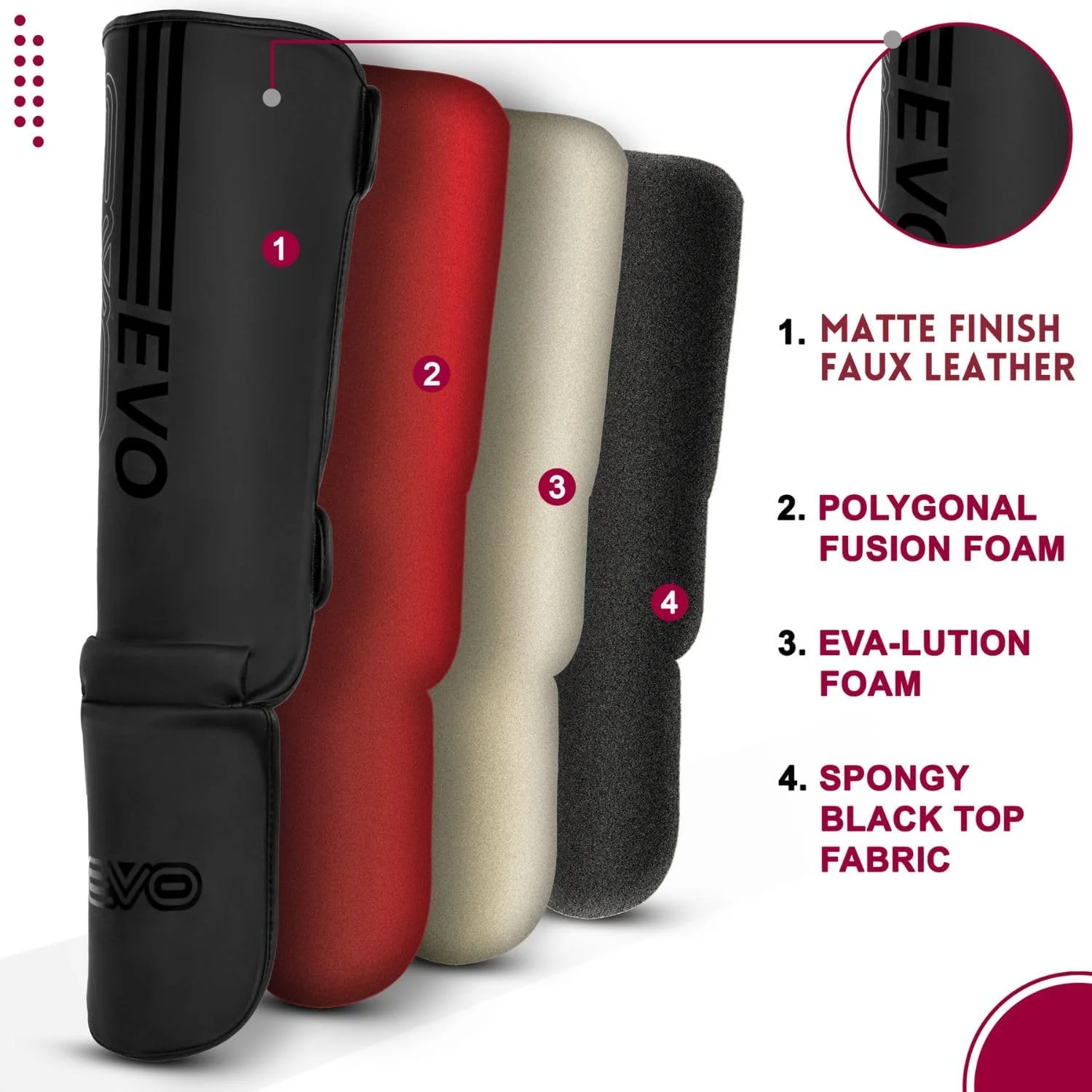 EVO Fitness Pro Shin Pads Instep Guards - Image 4