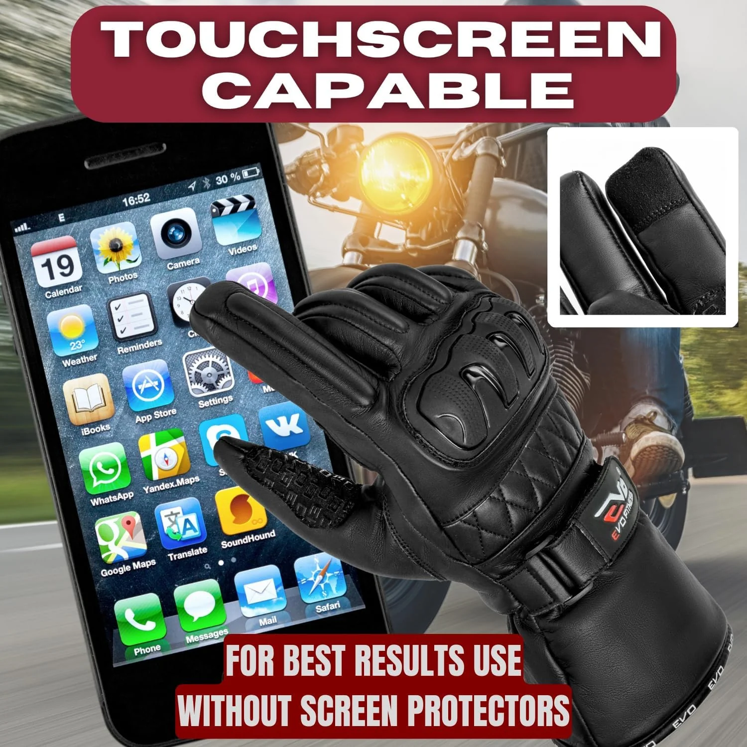 EVO Fitness 013 Motorbike Motorcycle Gloves - Image 3