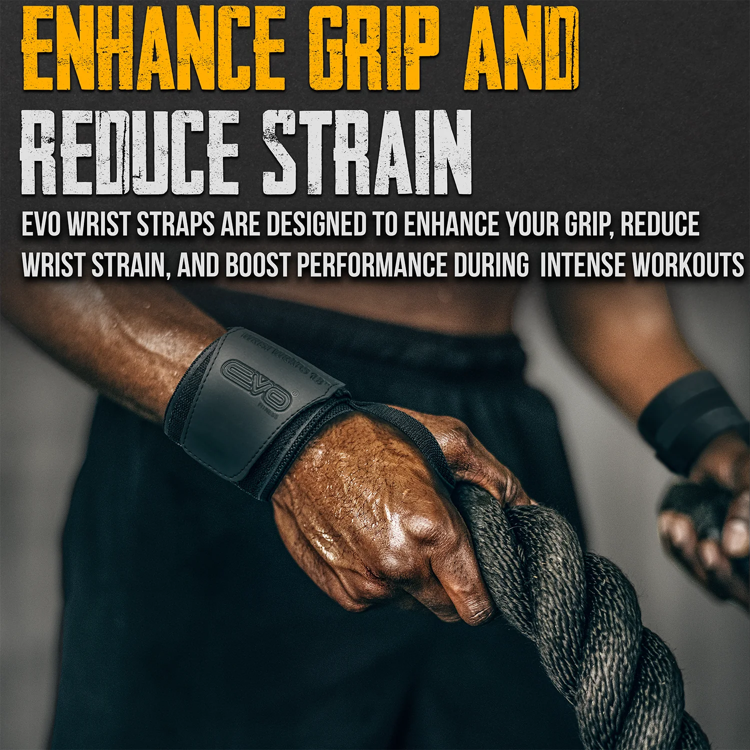 EVO Fitness Pair of 18” Deep Black Weight Lifting Wrist Wraps - Image 7