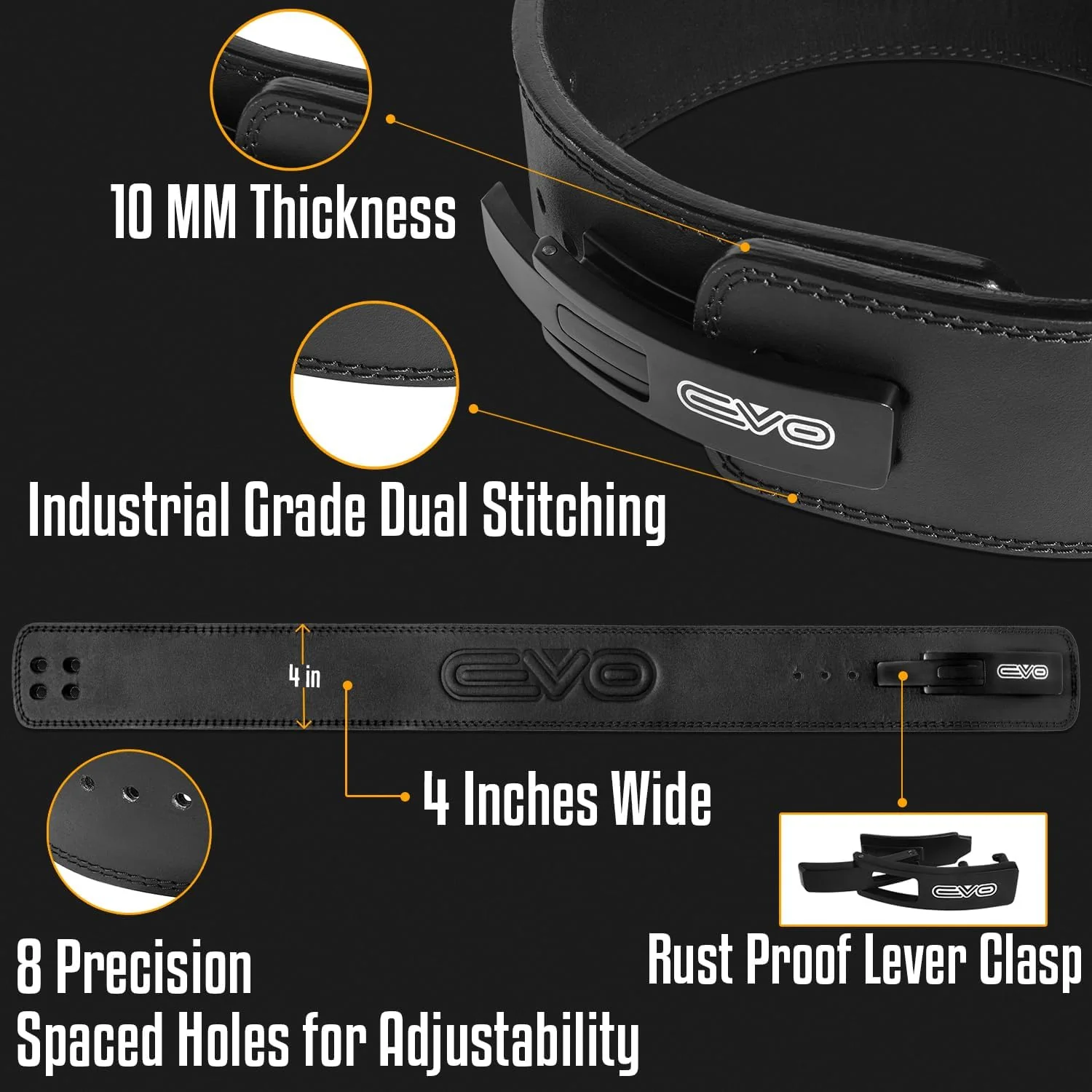 EVO Fitness Weight Lifting Belt - Image 3