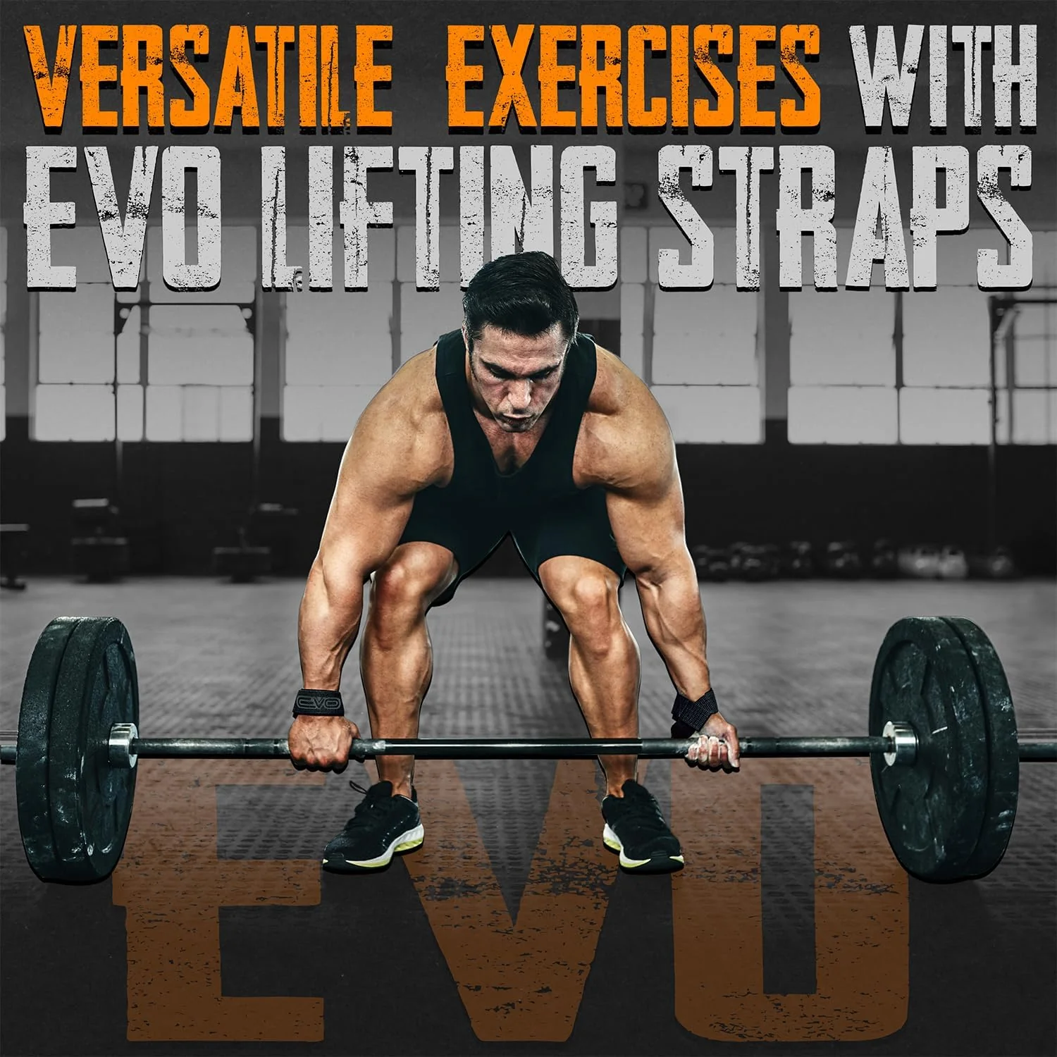 EVO Fitness Weight Lifting Straps all Black - Image 6