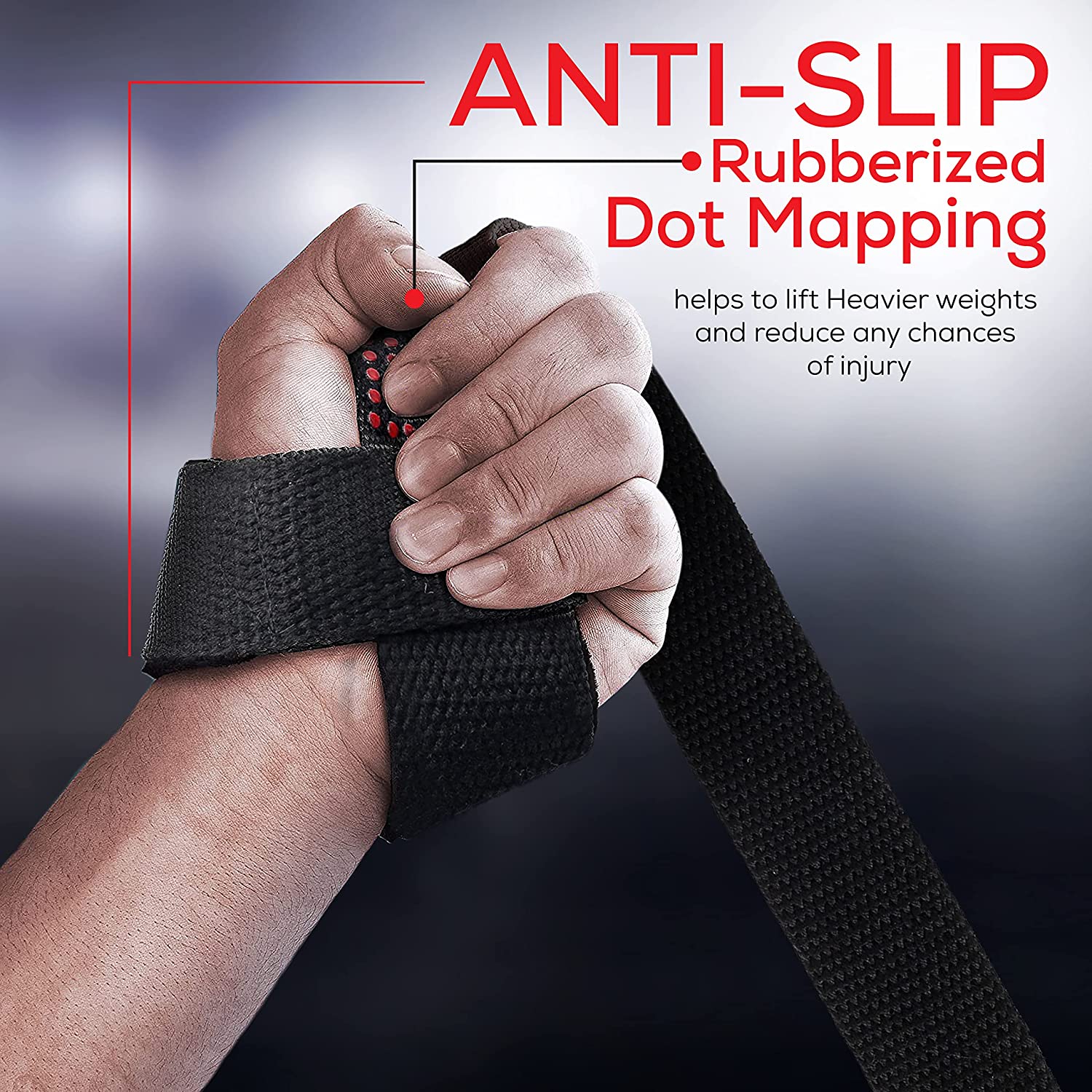EVO Fitness Weight Lifting Straps Anti Slip Unisex - Image 3