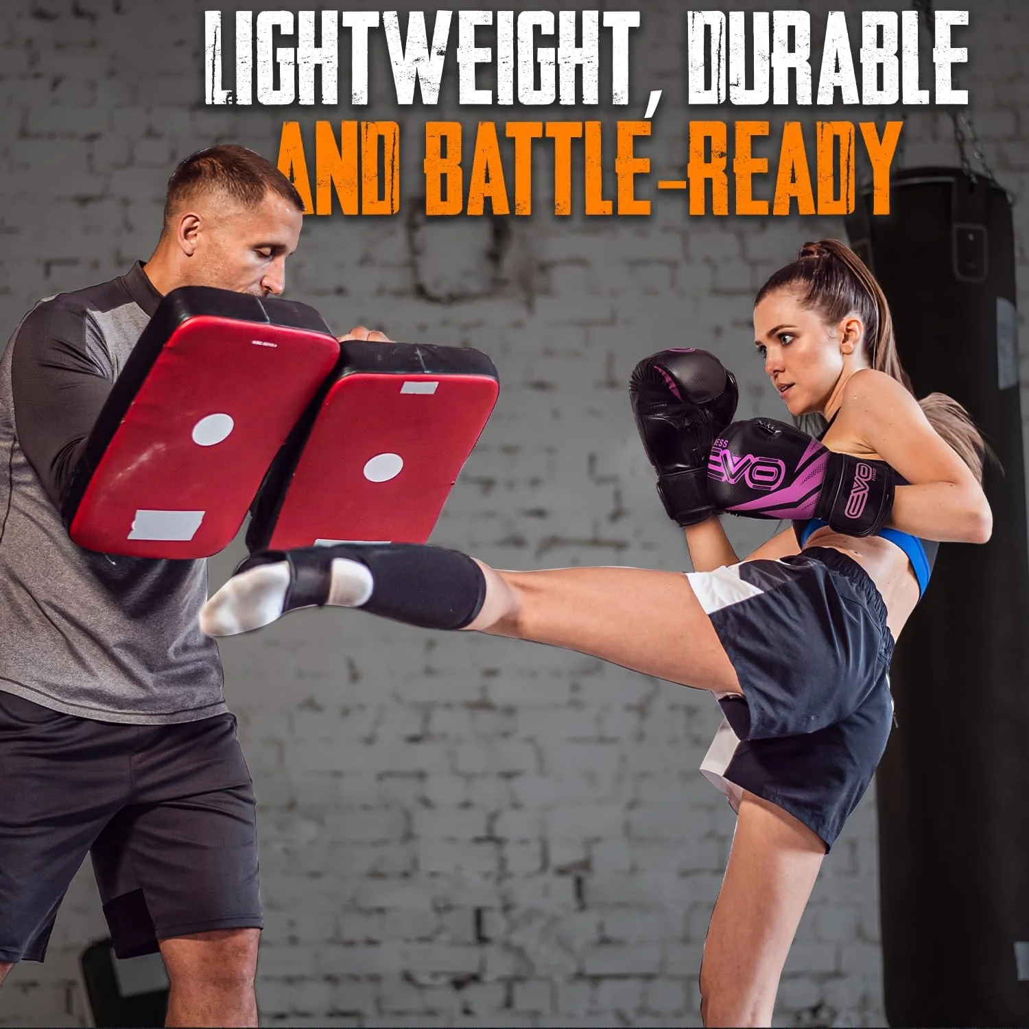 EVO Ladies Pink Maya Leather Boxing Gloves - Image 5