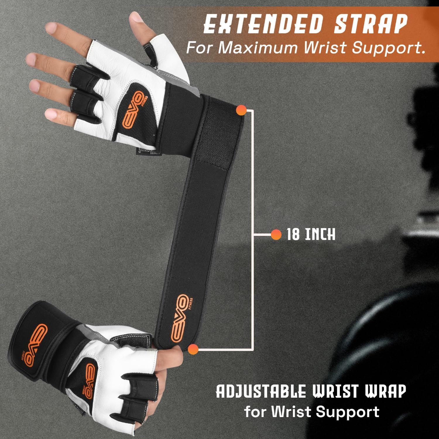 EVO Leather White Cycling Gloves - Image 3