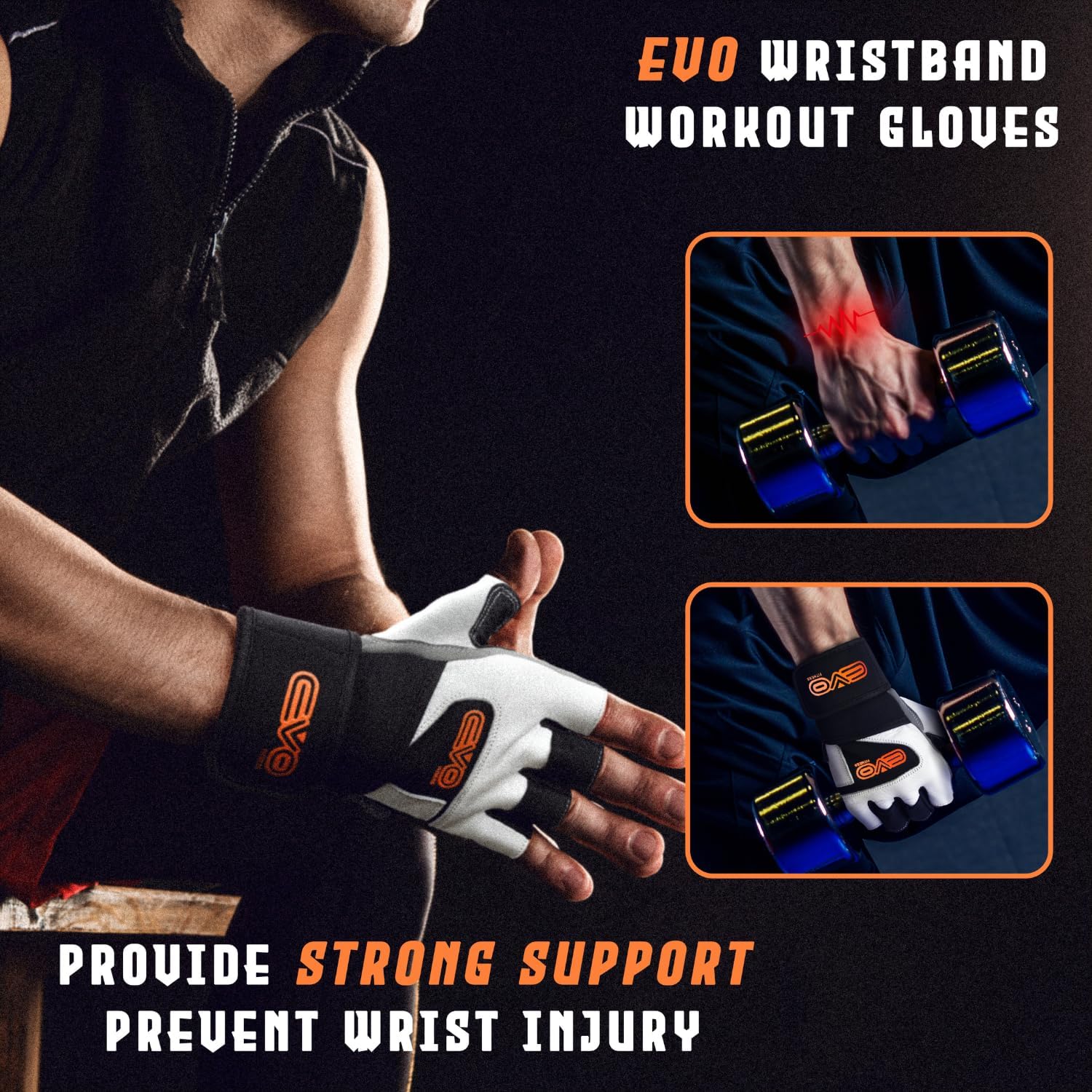 EVO Leather White Cycling Gloves - Image 7