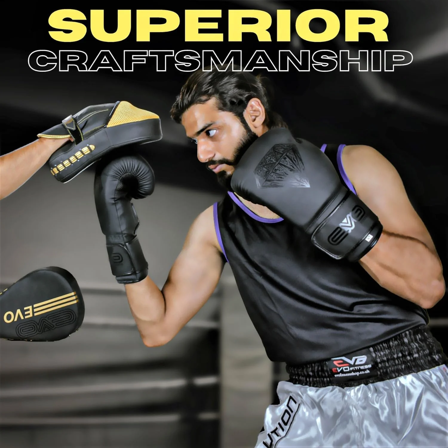 EVO Maya Diamond Leather Boxing Gloves - Image 6