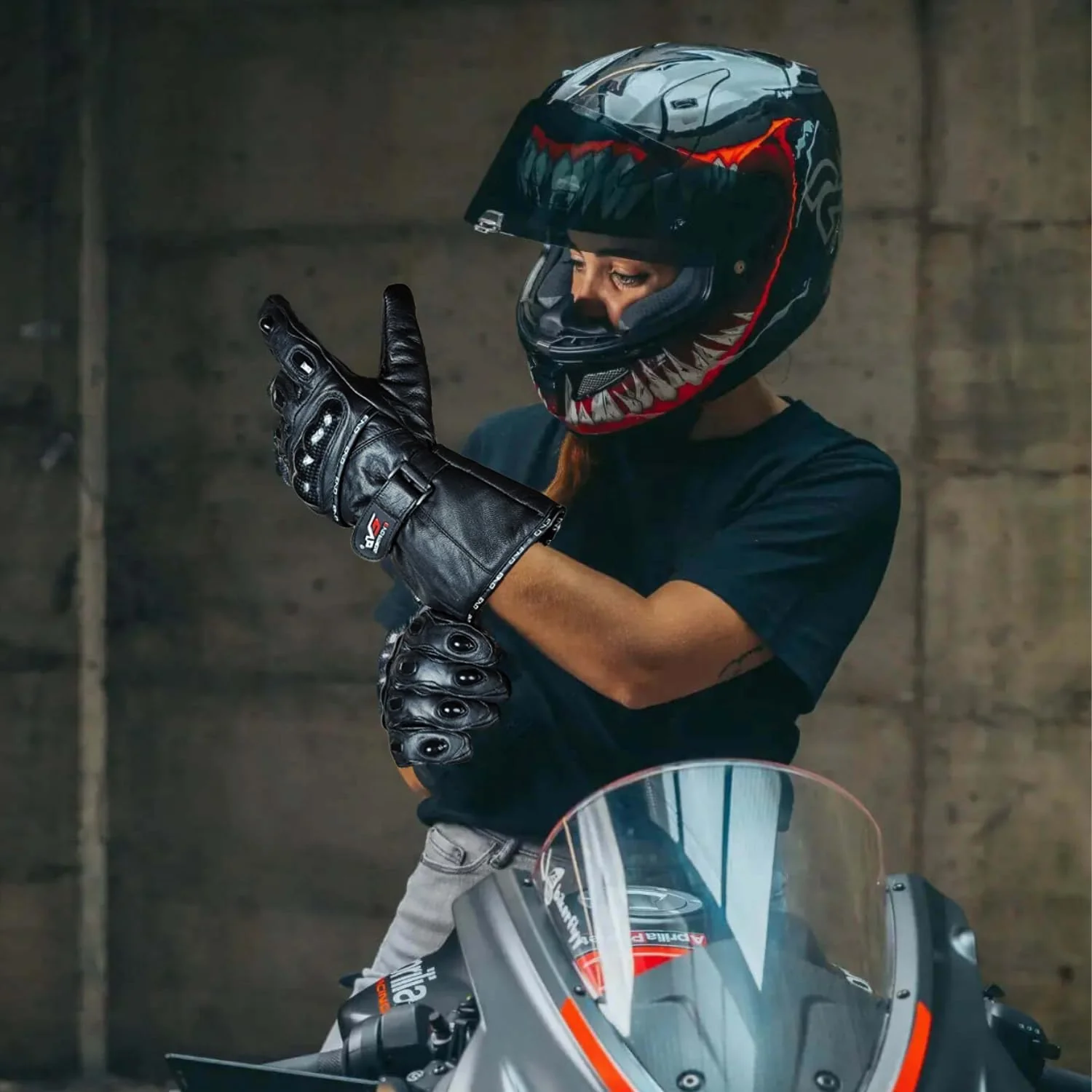 EVO Pro Leather Motorbike Gloves with Inner Thermals - Wind & Waterproof - Image 4