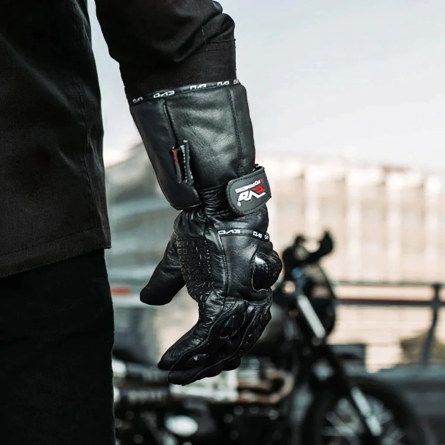 EVO Pro Leather Motorbike Gloves with Inner Thermals - Wind & Waterproof - Image 5