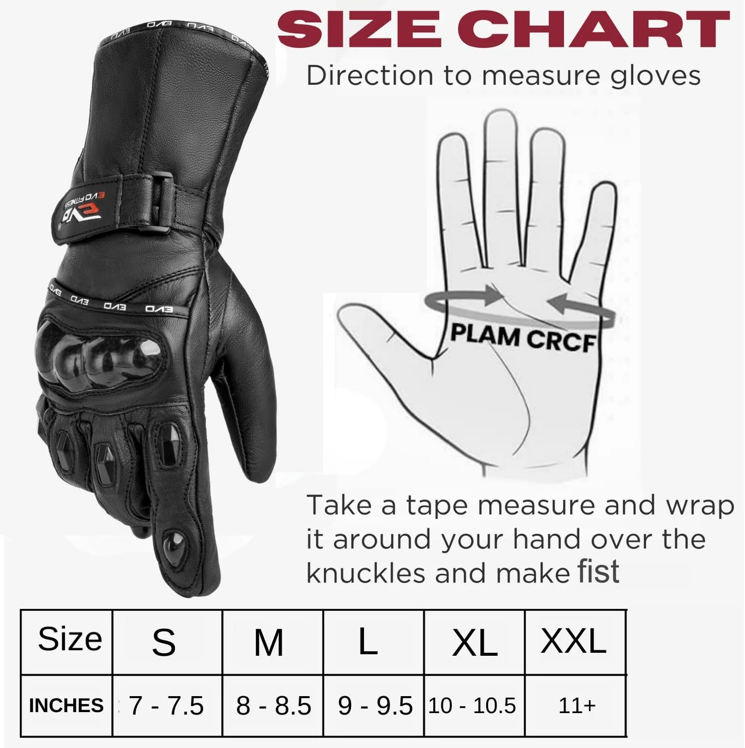 EVO Pro Leather Motorbike Gloves with Inner Thermals - Wind & Waterproof - Image 7