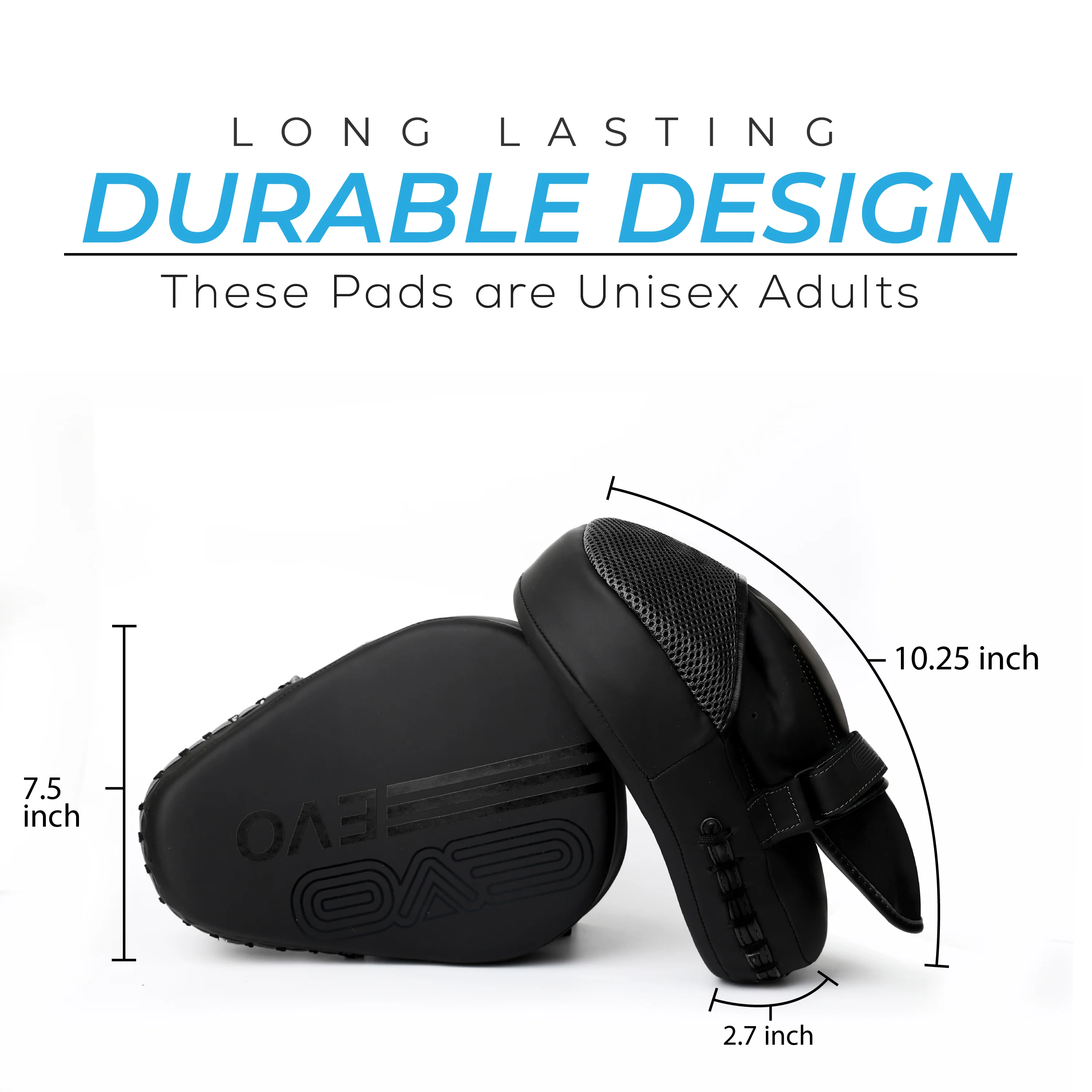 EVO Fitness Curved Matte Black Boxing Focus Pads - Image 3