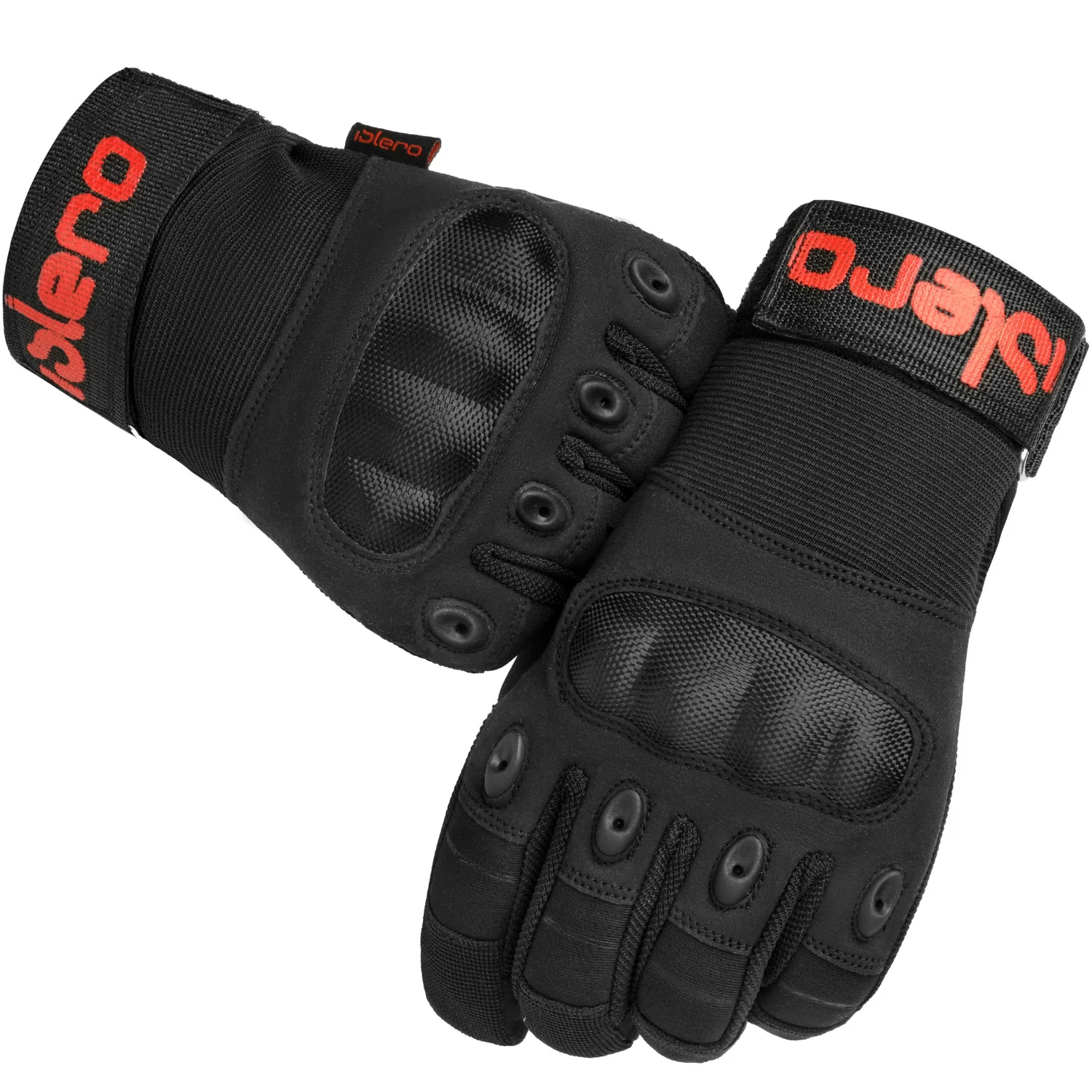 ISLERO HEAVY DUTY ALL WEATHER MOTOR BIKE FULL FINGER BLACK GLOVES - Image 7
