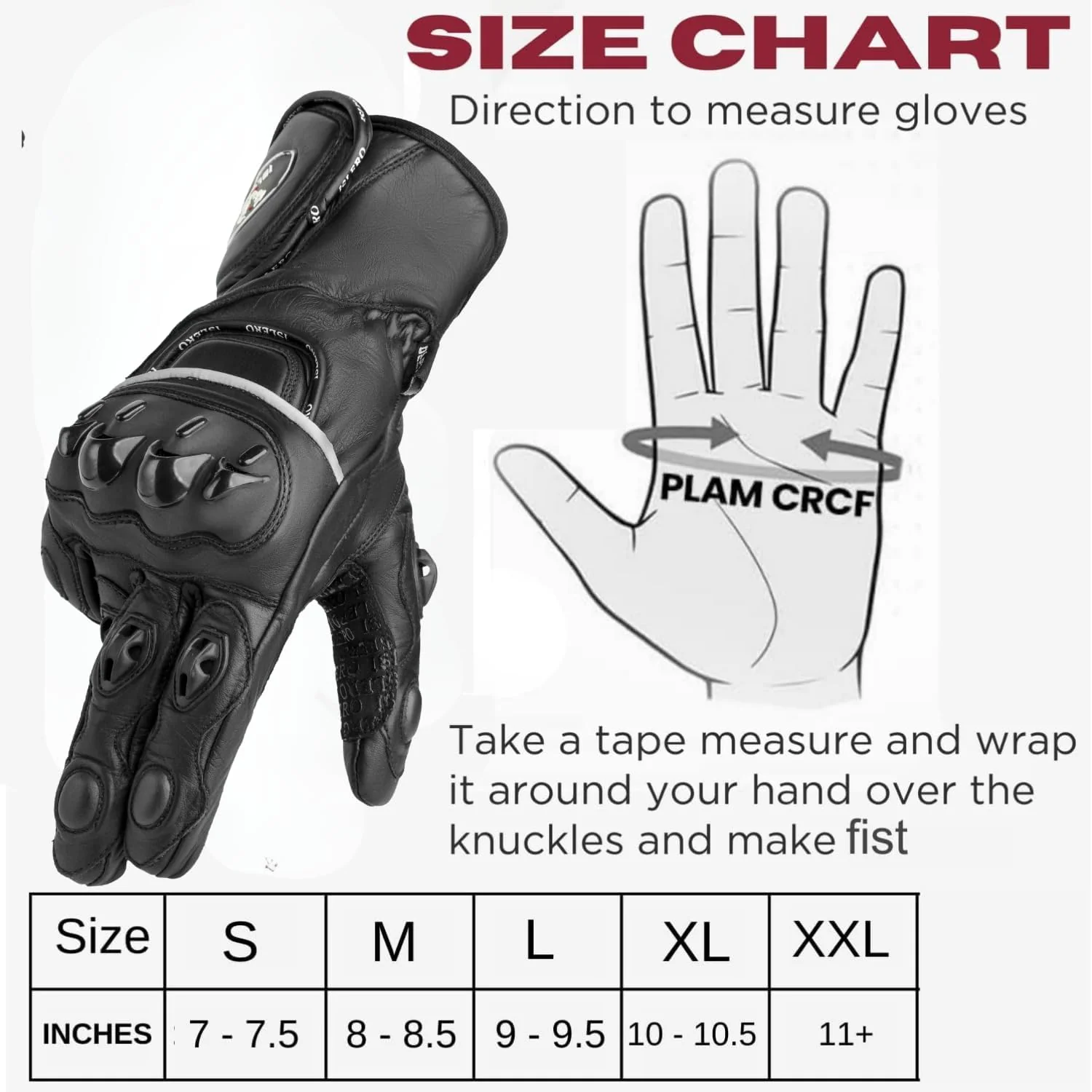 Islero Motorbike leather full finger Gloves - Image 5