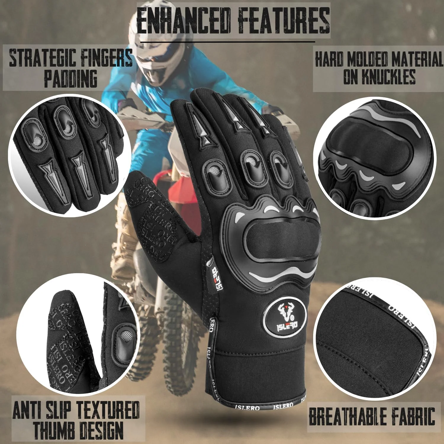 Islero Motorcycle Heavy Duty Gloves - Image 6