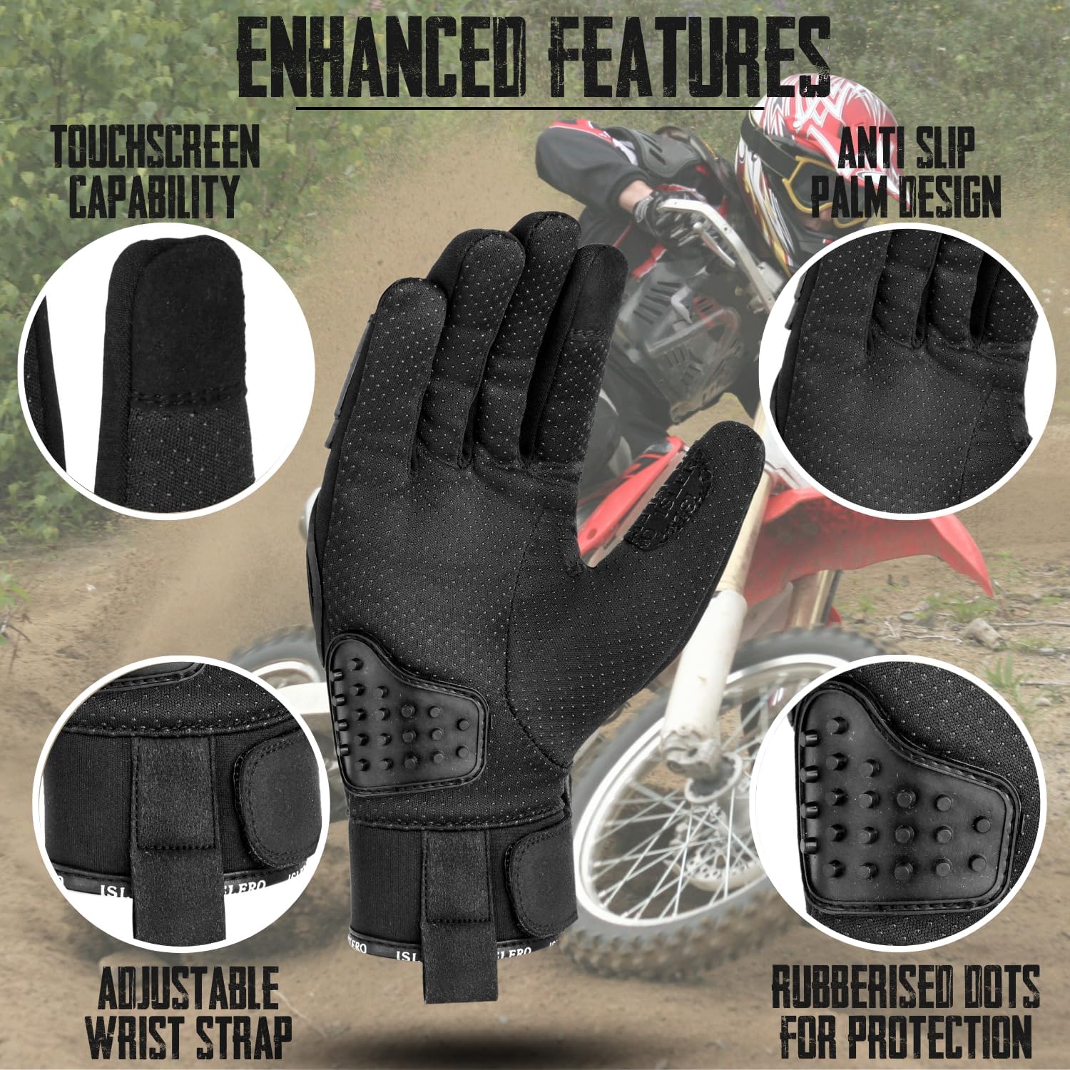 Islero Motorcycle Heavy Duty Gloves - Image 7
